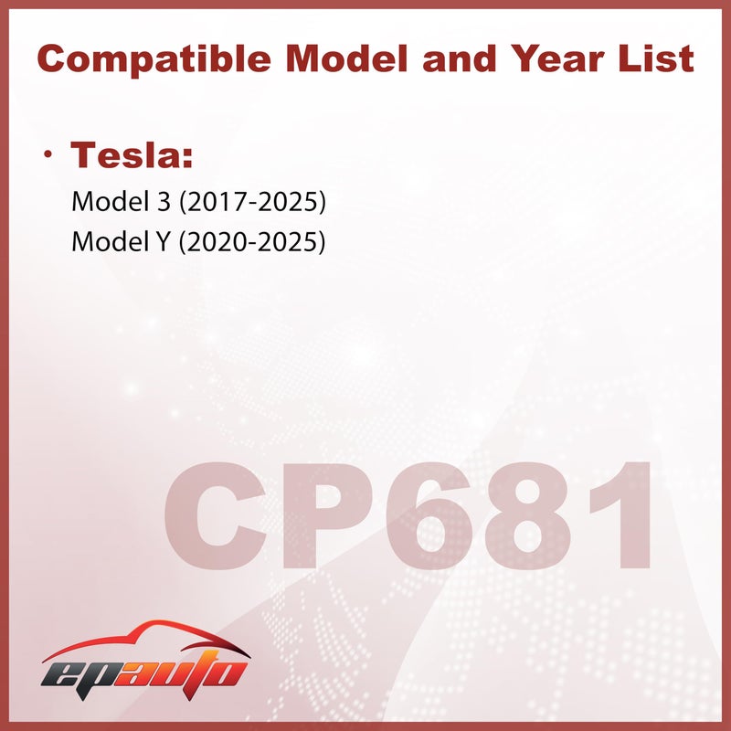EPAuto CP681 (1107681-00-A) Premium HVAC Cabin Air Filter with Activated Carbon, Replacement for Tesla Model 3 (2017-2025), Model Y (2020-2025) - Image 2